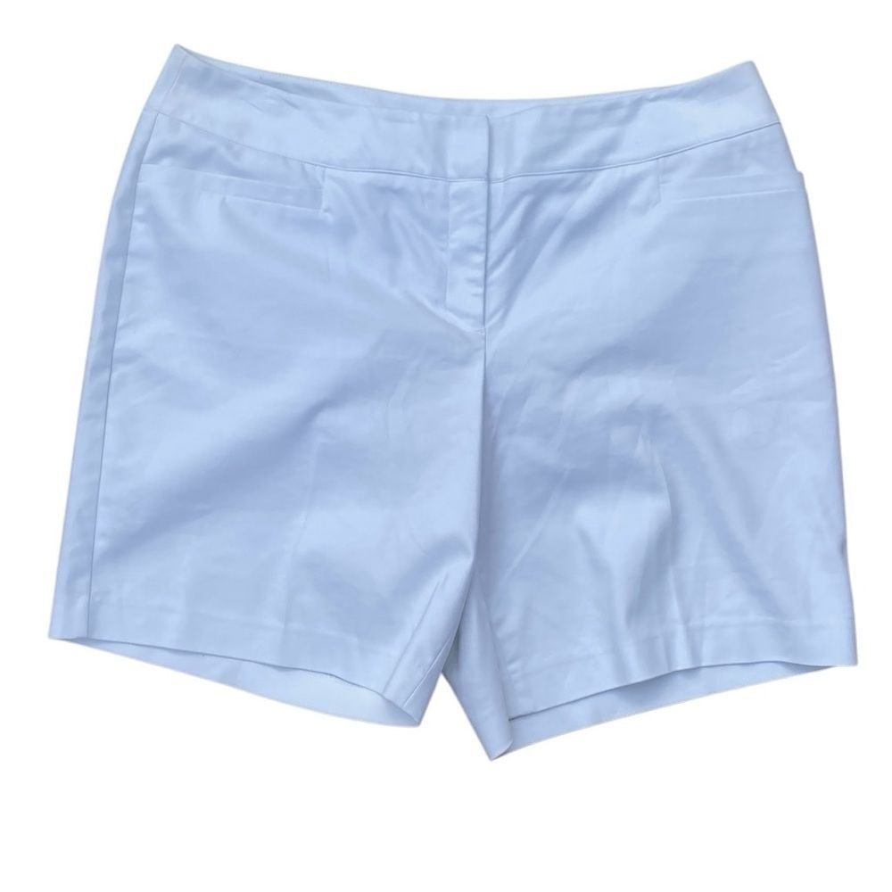 Lane Bryant Women’s Plus Size 18 White Bermuda Flat Front Chino Shorts